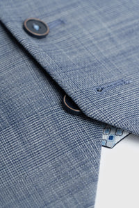 Camden - Costume trois pièces bleu à carreaux pour homme