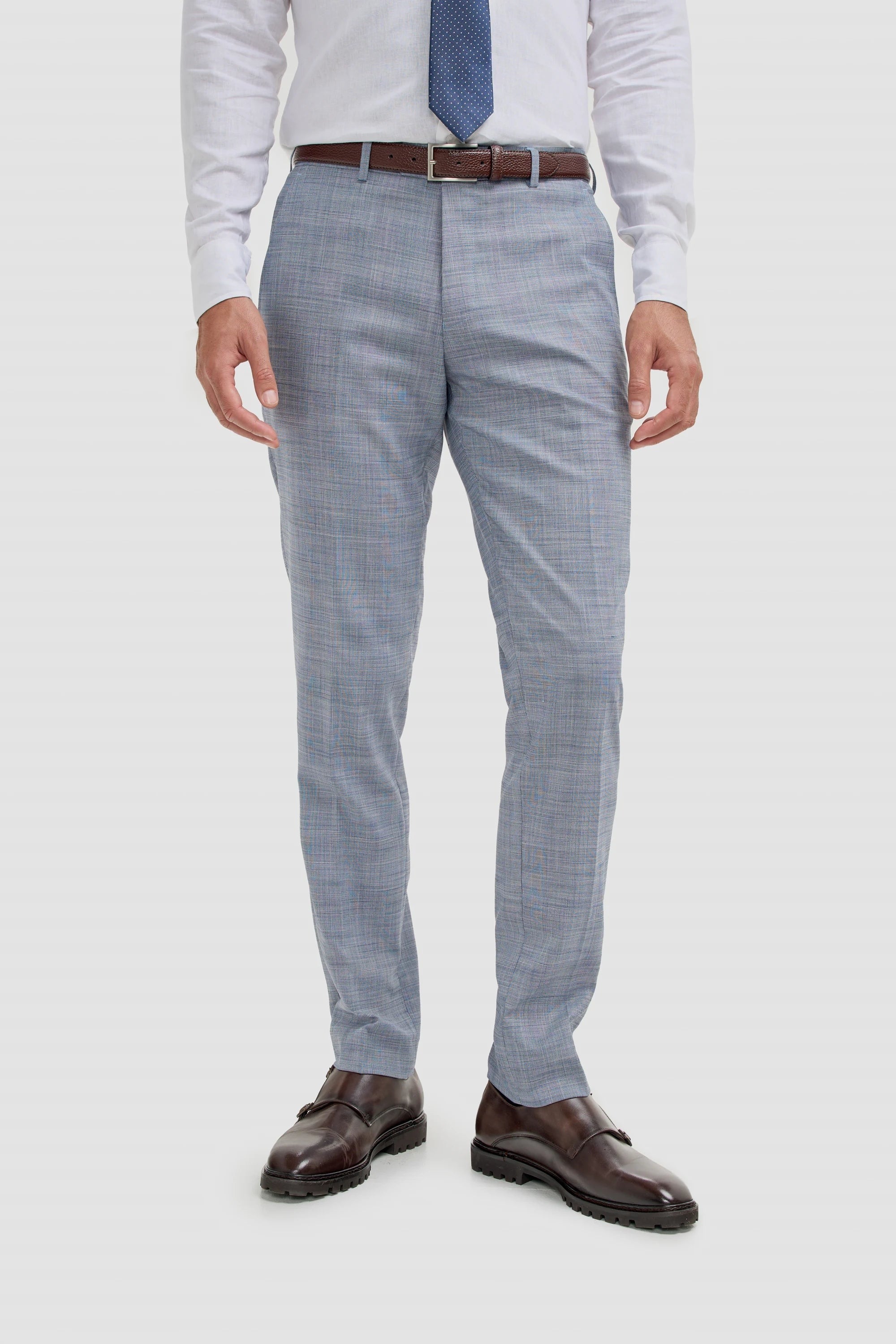 Camden - Costume trois pièces bleu à carreaux pour homme