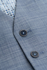 Camden - Costume trois pièces bleu à carreaux pour homme