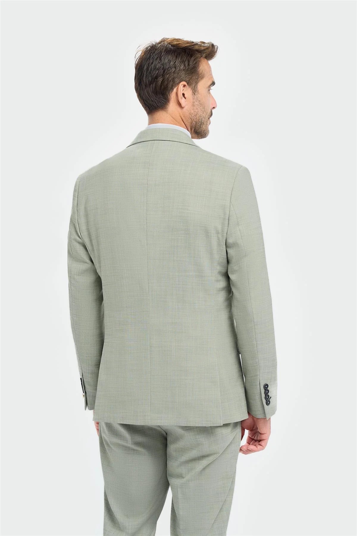 Camden - Blazer vert sauge pour homme, coupe ajustée