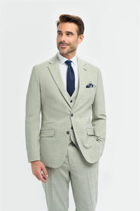Camden - Blazer vert sauge pour homme, coupe ajustée