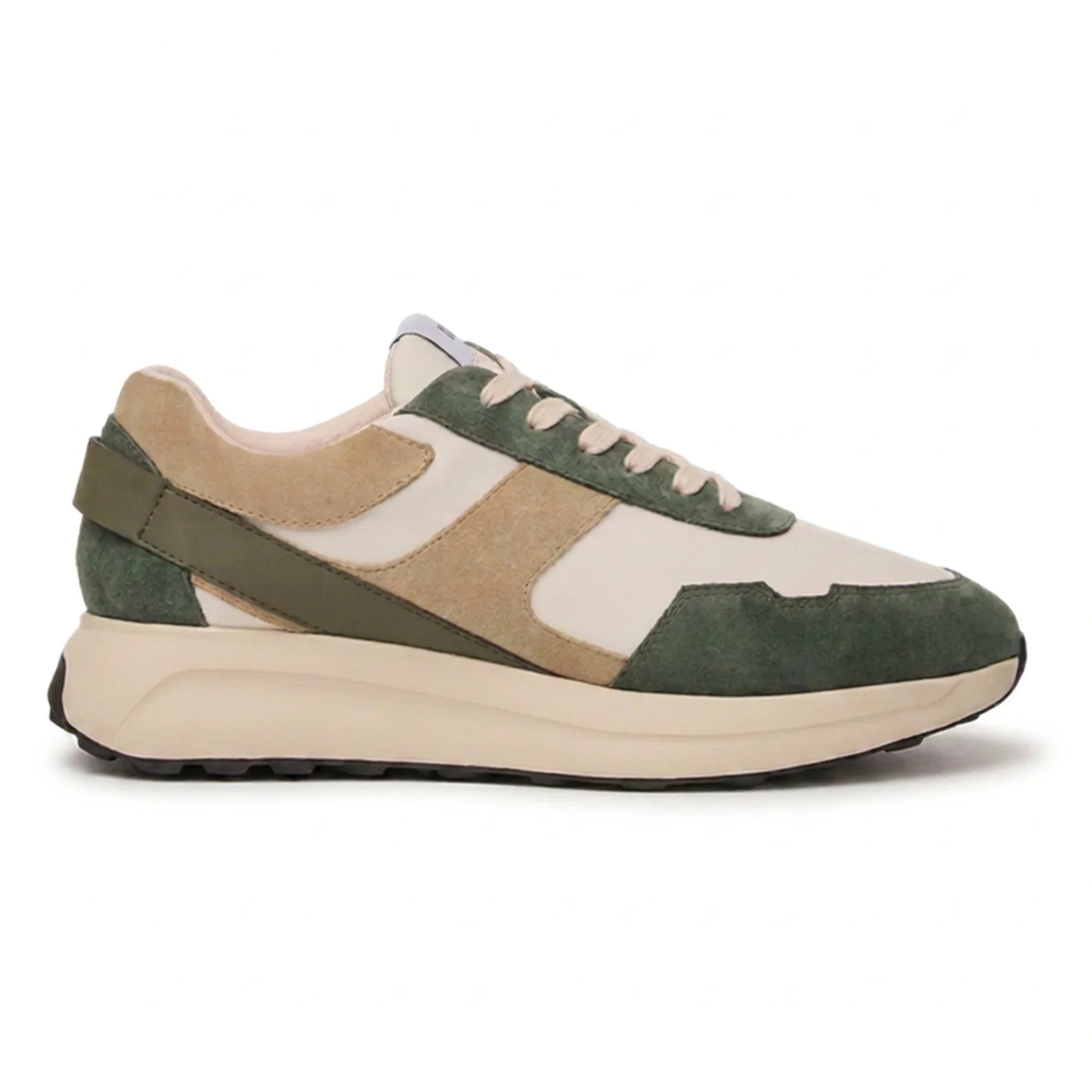 Canbera - Baskets légères en daim vert sauge pour homme