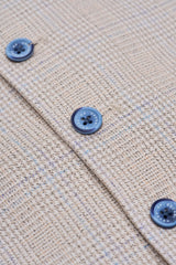 Caridi - Gilet de mariage en tweed beige pour homme