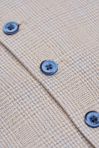 Caridi - Gilet de mariage en tweed beige pour homme