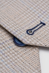 Caridi - Gilet de mariage en tweed beige pour homme