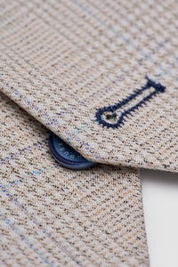 Caridi - Gilet de mariage en tweed beige pour homme