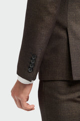 Caridi - Blazer en tweed marron pour homme