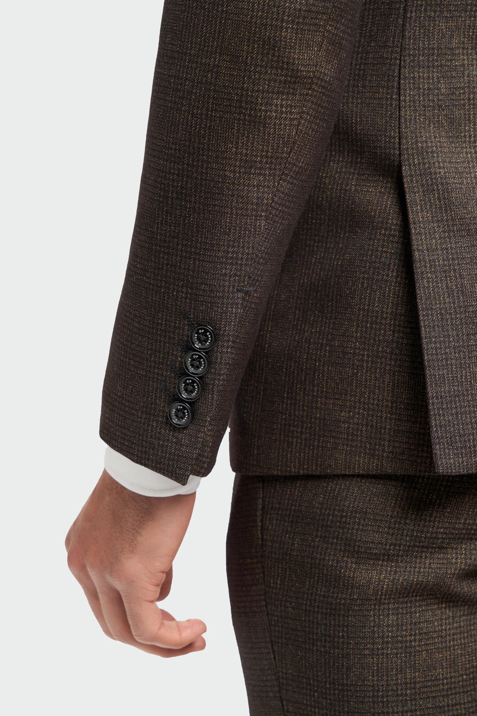 Caridi - Blazer en tweed marron pour homme