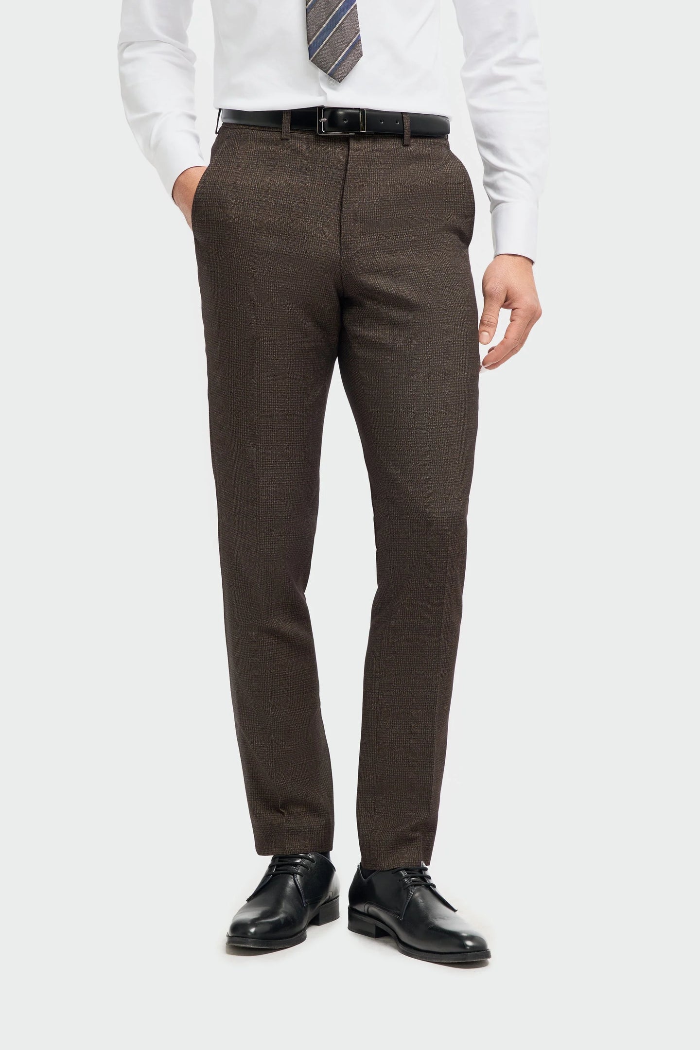 Pantalon en tweed marron Caridi pour homme