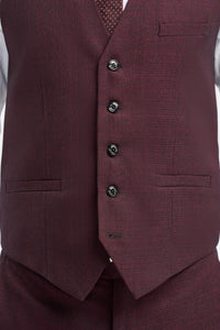 Gilet à carreaux bordeaux pour homme Caridi
