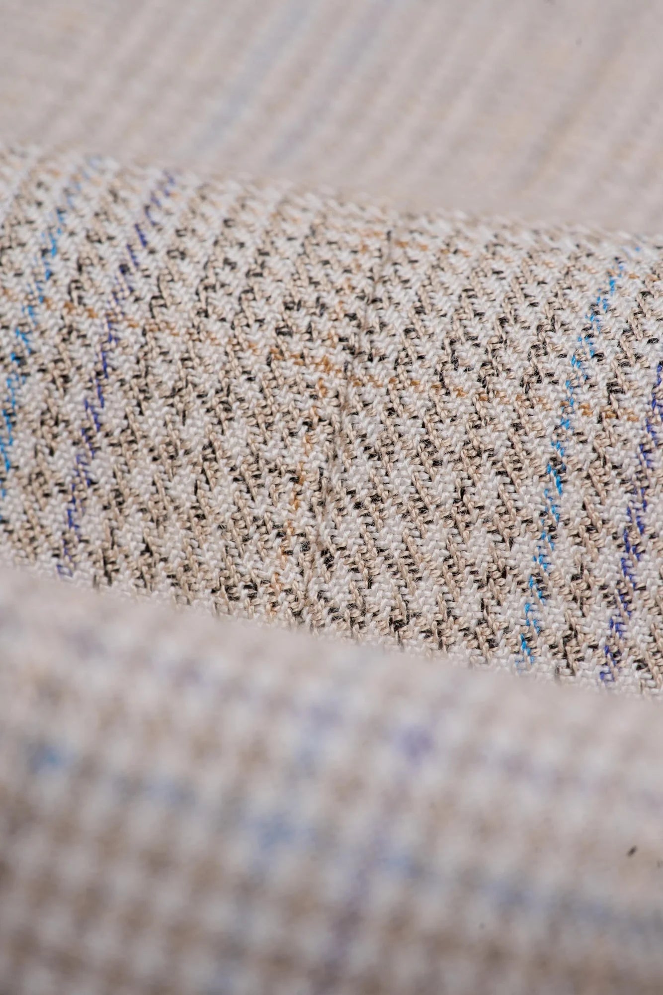 Caridi - Blazer de mariage beige en tweed pour homme