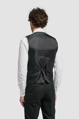 Gilet en tweed vert olive pour homme Caridi