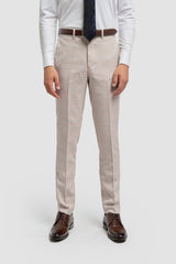 Pantalon de mariage beige en tweed Caridi pour homme