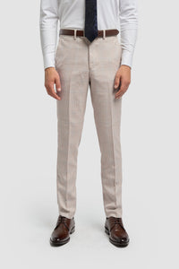 Pantalon de mariage beige en tweed Caridi pour homme
