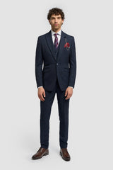 Caridi - Blazer en tweed bleu marine pour homme