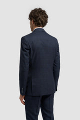 Caridi - Blazer en tweed bleu marine pour homme
