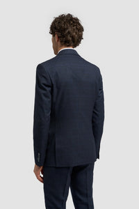 Caridi - Blazer en tweed bleu marine pour homme