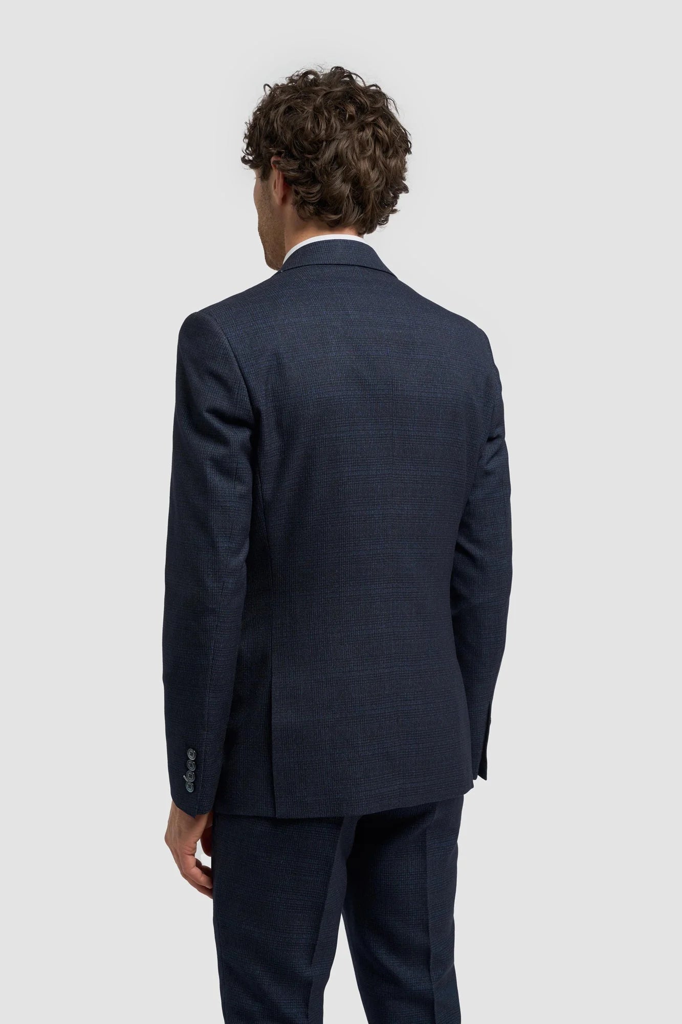 Caridi - Blazer en tweed bleu marine pour homme