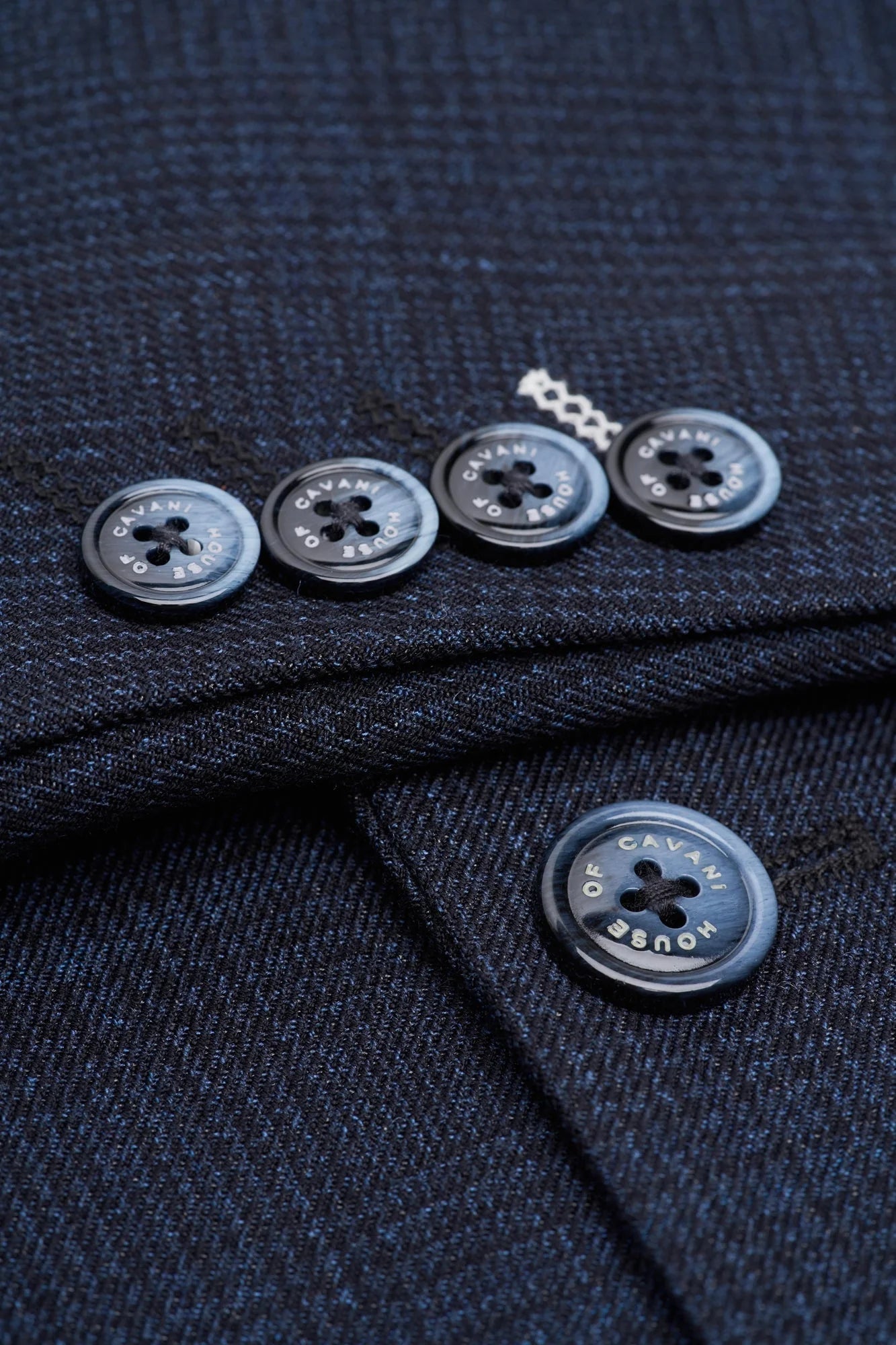 Caridi - Blazer en tweed bleu marine pour homme
