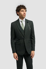 Blazer en tweed vert olive pour homme Caridi