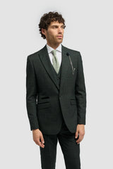 Blazer en tweed vert olive pour homme Caridi