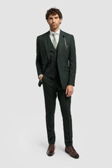 Blazer en tweed vert olive pour homme Caridi