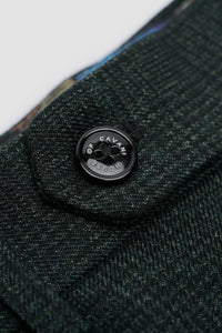 Pantalon en tweed vert olive pour homme Caridi