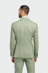 Blazer Caridi pour homme, coupe ajustée, à carreaux vert sauge