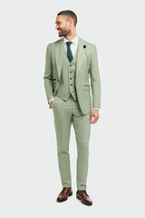 Blazer Caridi pour homme, coupe ajustée, à carreaux vert sauge