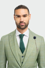 Blazer Caridi pour homme, coupe ajustée, à carreaux vert sauge