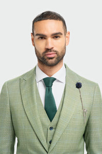 Blazer Caridi pour homme, coupe ajustée, à carreaux vert sauge