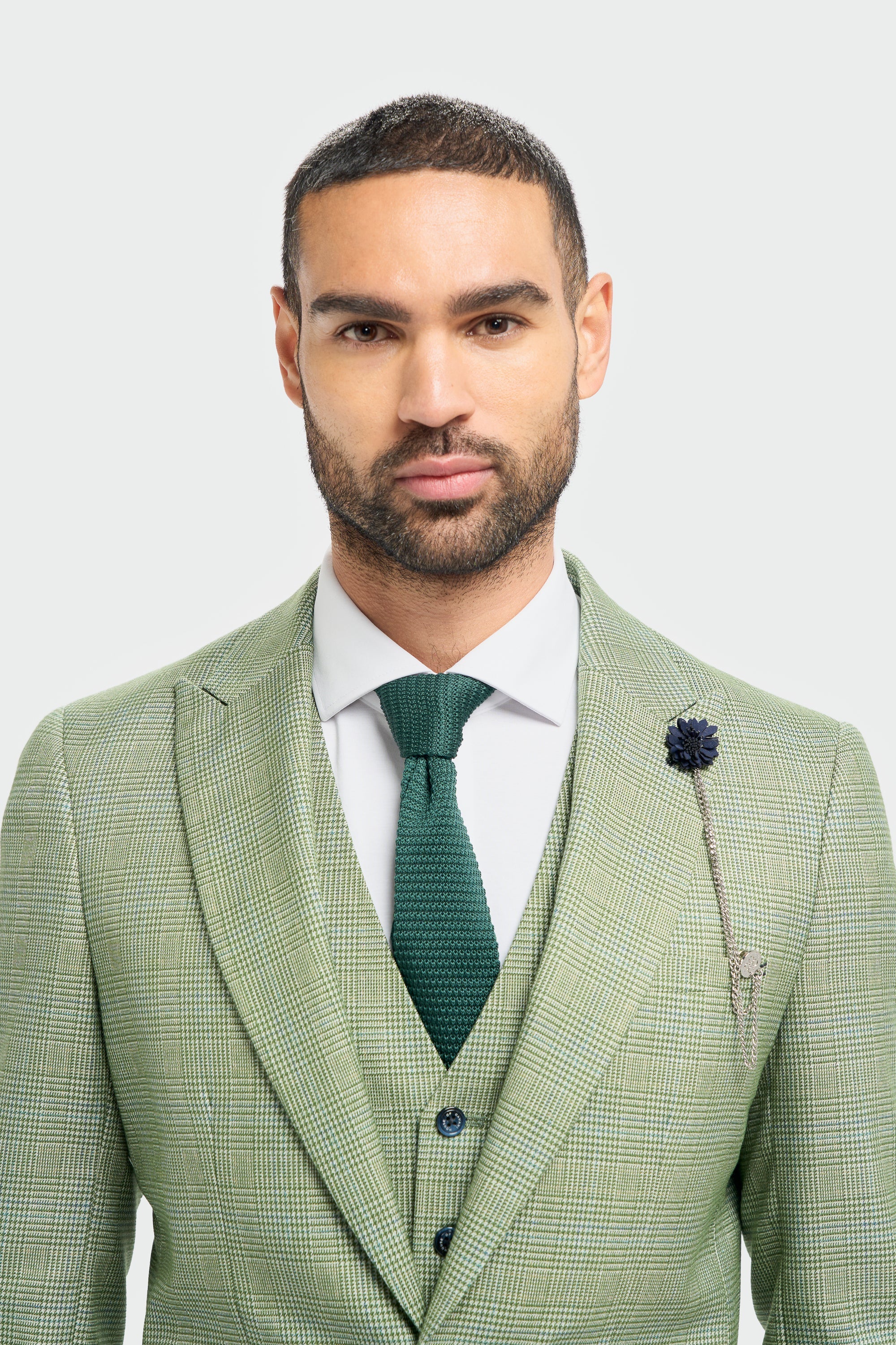Blazer Caridi pour homme, coupe ajustée, à carreaux vert sauge