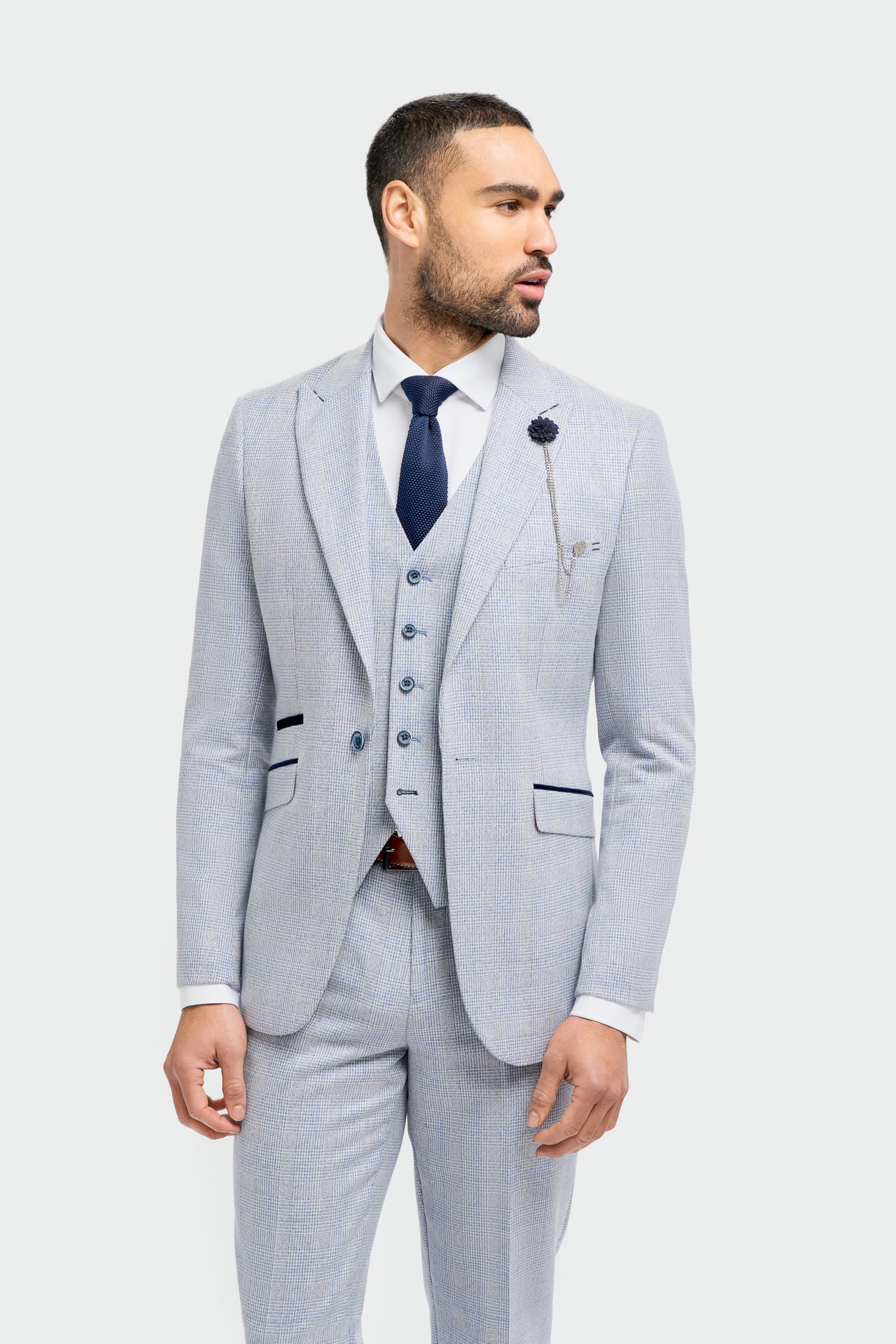 Caridi - Blazer de mariage bleu clair pour homme