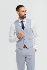 Caridi - Gilet de mariage bleu clair pour homme