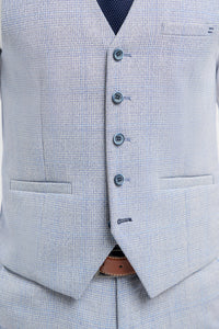 Caridi - Gilet de mariage bleu clair pour homme