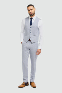 Caridi - Gilet de mariage bleu clair pour homme