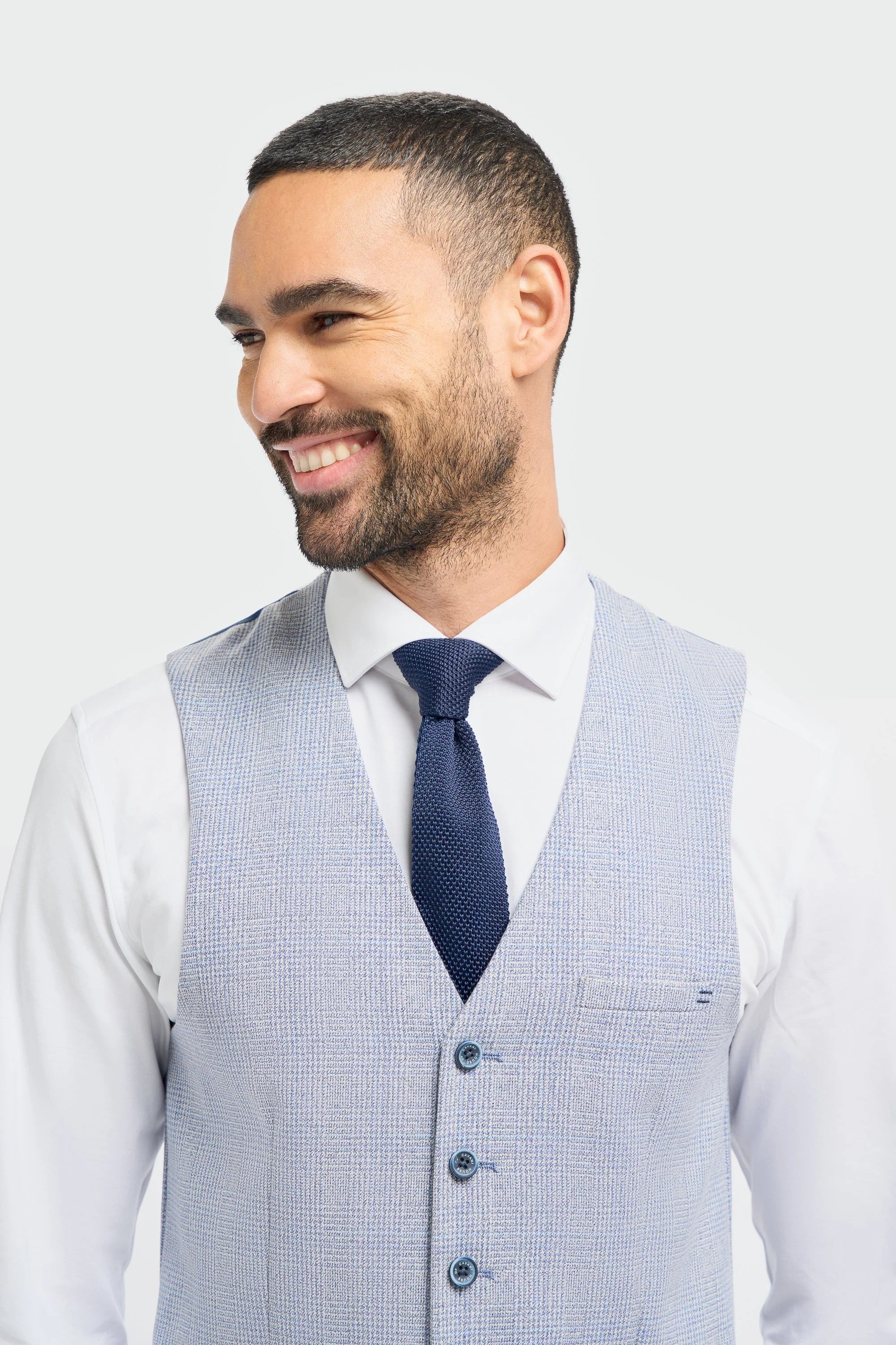 Caridi - Gilet de mariage bleu clair pour homme