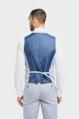 Caridi - Gilet de mariage bleu clair pour homme