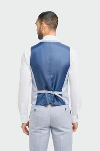 Caridi - Gilet de mariage bleu clair pour homme