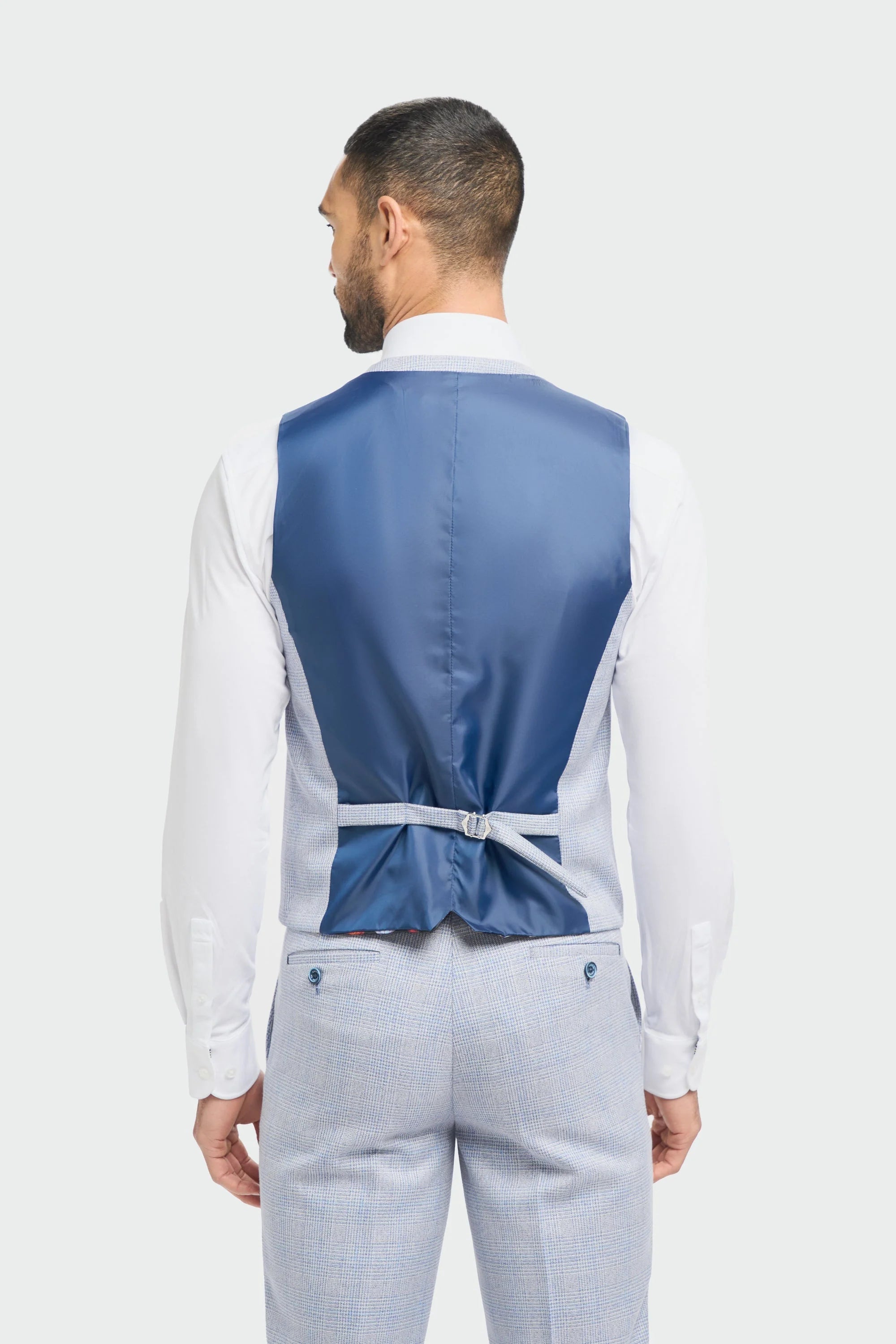 Caridi - Gilet de mariage bleu clair pour homme