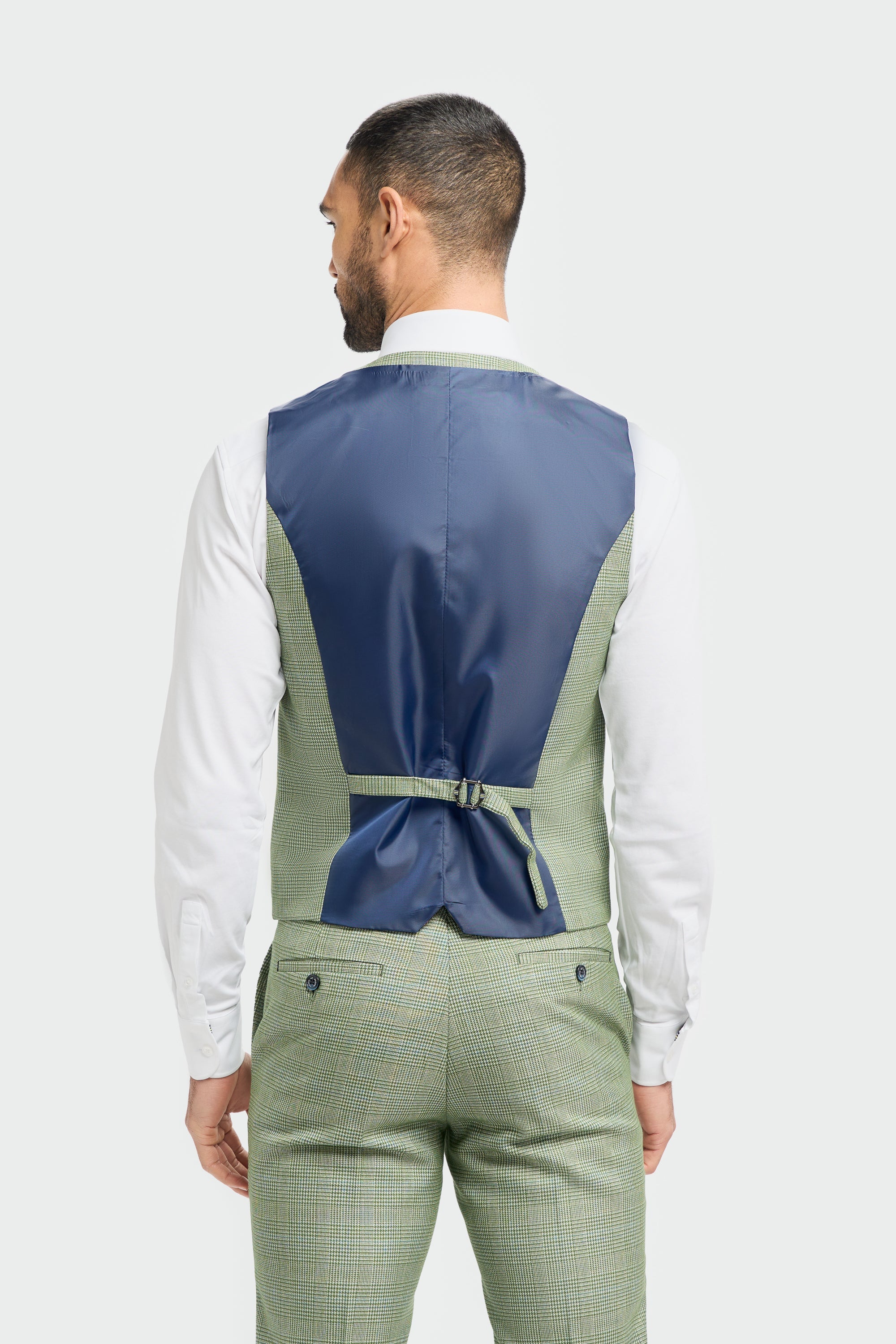Gilet à carreaux vert sauge Caridi pour homme