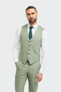 Gilet à carreaux vert sauge Caridi pour homme