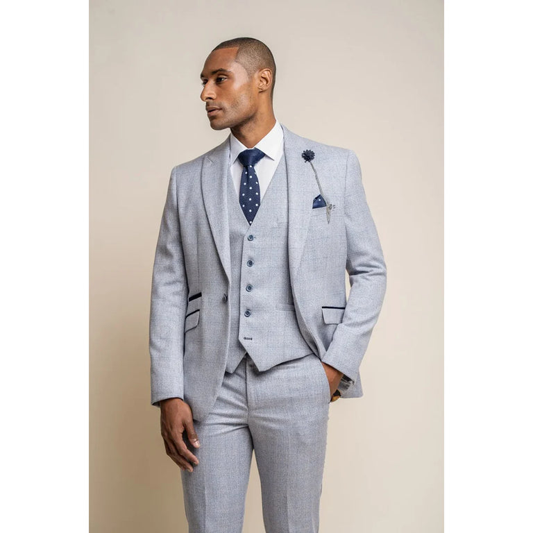 Caridi - Blazer de mariage bleu clair pour homme