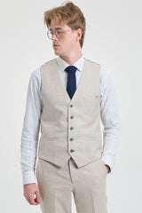 Costume de mariage trois pièces crème pour homme - Cavani Caridi