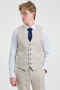 Costume de mariage trois pièces crème pour homme - Cavani Caridi