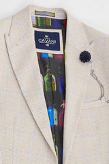 Costume de mariage trois pièces crème pour homme - Cavani Caridi