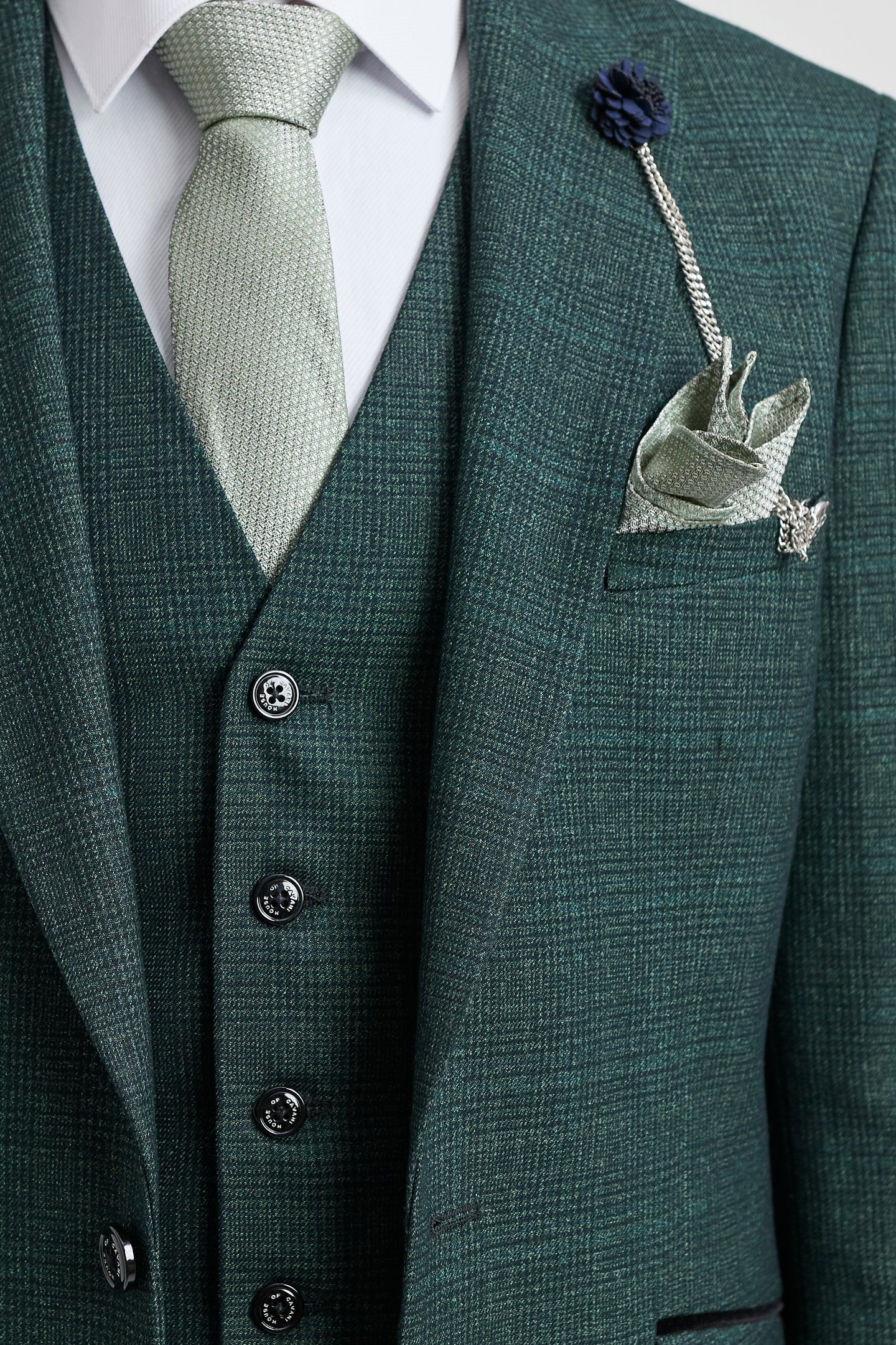 Costume trois pièces à carreaux pour homme, en tweed vert olive, coupe ajustée, style Peaky Classic, idéal pour un mariage.