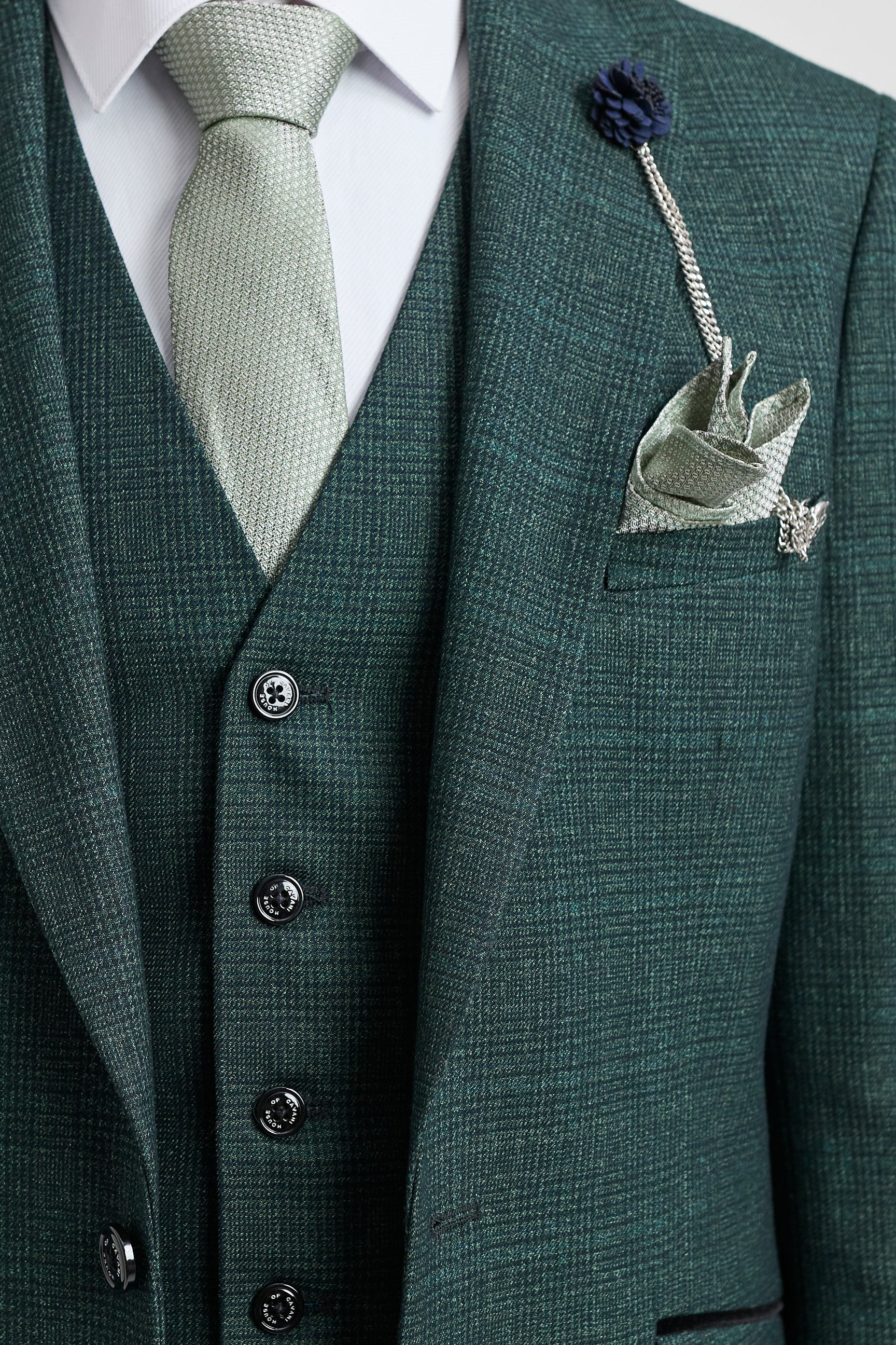Costume trois pièces à carreaux pour homme, en tweed vert olive, coupe ajustée, style Peaky Classic, idéal pour un mariage.