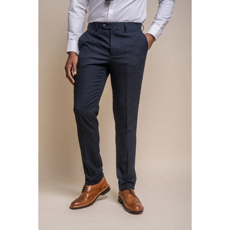 Pantalon en tweed bleu marine pour homme Caridi