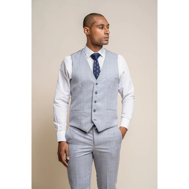 Caridi - Gilet de mariage bleu clair pour homme